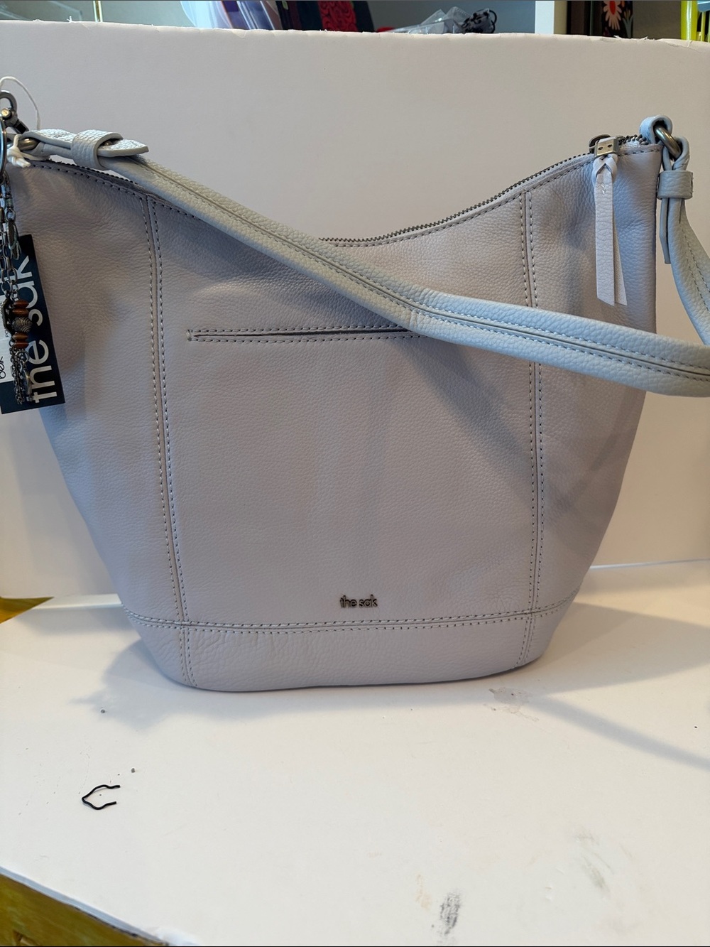 The Sak light blue  Pebbled Leather Shoulder Bag - Picture 2 of 6